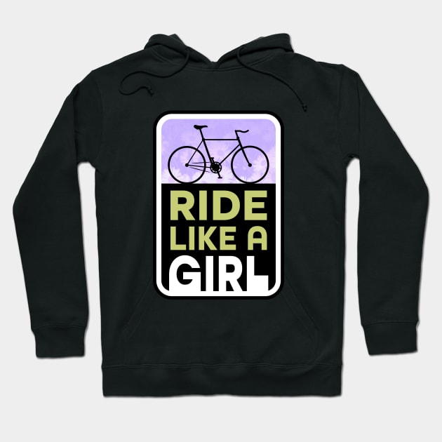 Ride Your Bike Like a Fixie Girl Hoodie by NeddyBetty